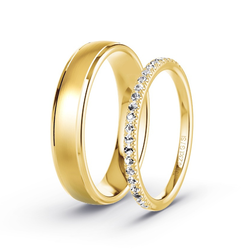 Alianzas Oro amarillo - 0.23 kt Diamantes - Modelo N°1041 Alianzas Oro amarillo - 0.23 kt Diamantes - Modelo N°1041