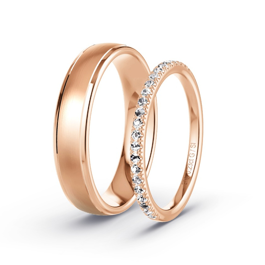 Alianzas Oro rosa - 0.23 kt Diamantes - Modelo N°1041 Alianzas Oro rosa - 0.23 kt Diamantes - Modelo N°1041