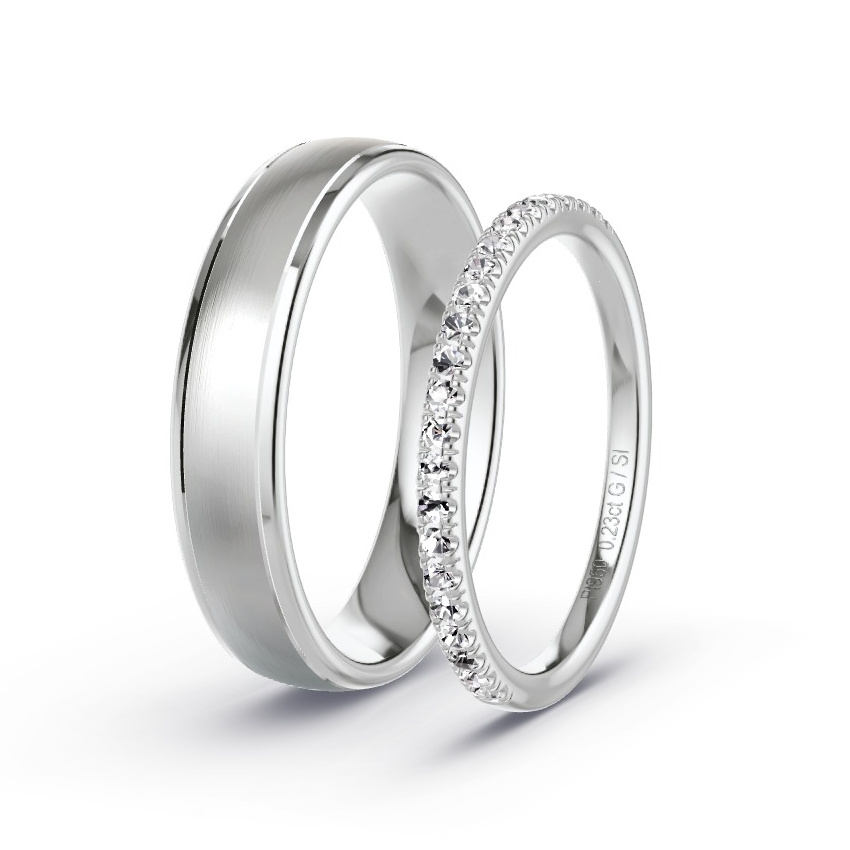 Alianzas Platino - 0.23 kt Diamantes - Modelo N°1041 Alianzas Platino - 0.23 kt Diamantes - Modelo N°1041