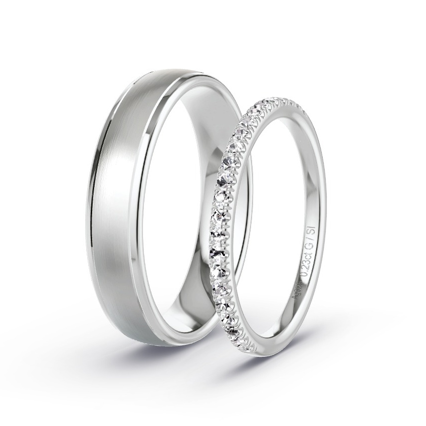 Alianzas Plata - 0.23 kt Diamantes - Modelo N°1041 Alianzas Plata - 0.23 kt Diamantes - Modelo N°1041
