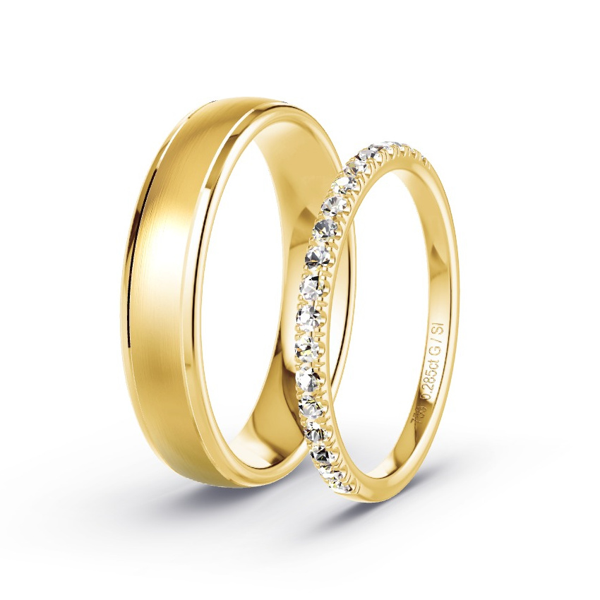 Alianzas Oro amarillo - 0.285 kt Diamantes - Modelo N°1042 Alianzas Oro amarillo - 0.285 kt Diamantes - Modelo N°1042