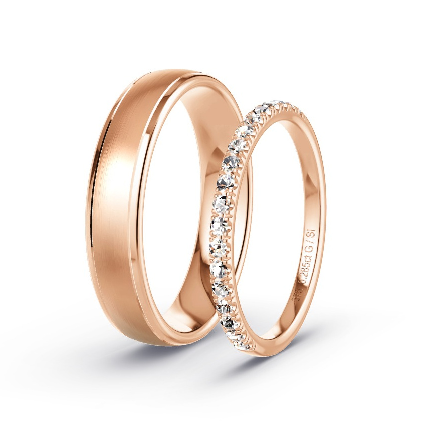 Alianzas Oro rosa - 0.285 kt Diamantes - Modelo N°1042 Alianzas Oro rosa - 0.285 kt Diamantes - Modelo N°1042