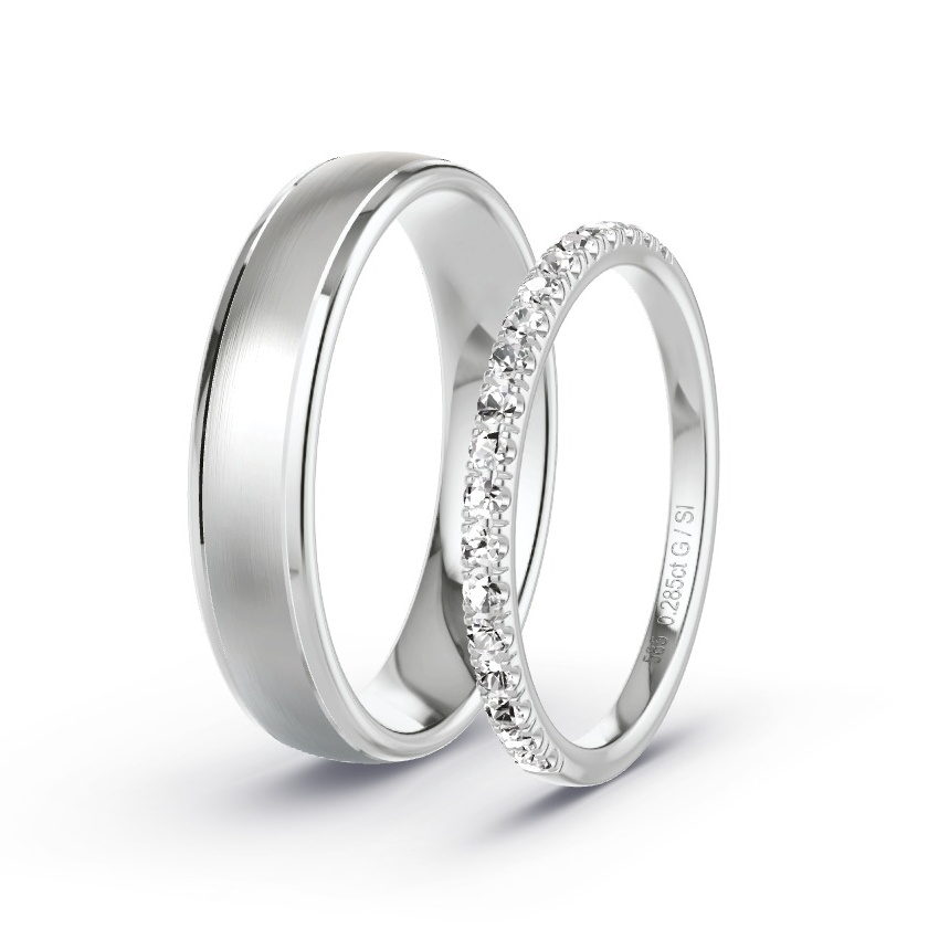 Alianzas Oro blanco - 0.285 kt Diamantes - Modelo N°1042 Alianzas Oro blanco - 0.285 kt Diamantes - Modelo N°1042