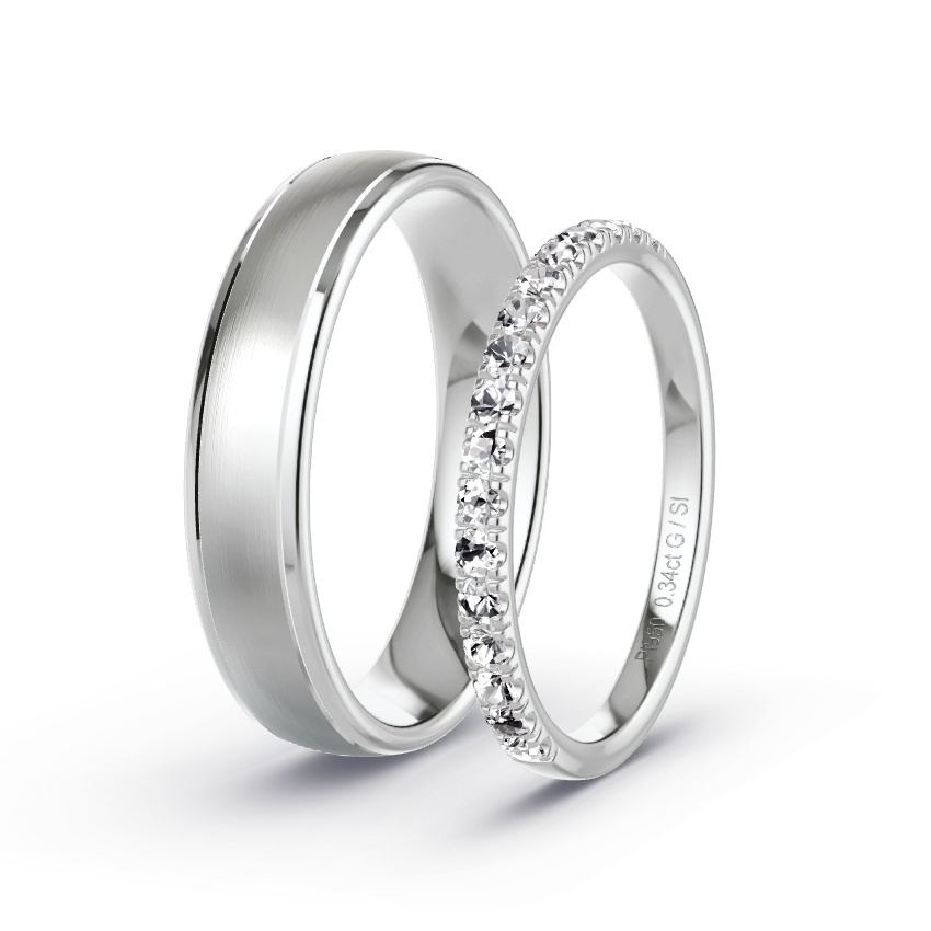 Alianzas Platino - 0.34 kt Diamantes - Modelo N°1043 Alianzas Platino - 0.34 kt Diamantes - Modelo N°1043