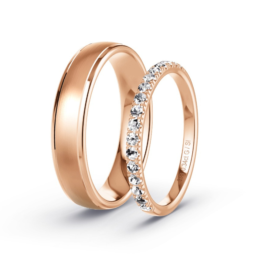 Alianzas Oro rojo - 0.34 kt Diamantes - Modelo N°1043 Alianzas Oro rojo - 0.34 kt Diamantes - Modelo N°1043