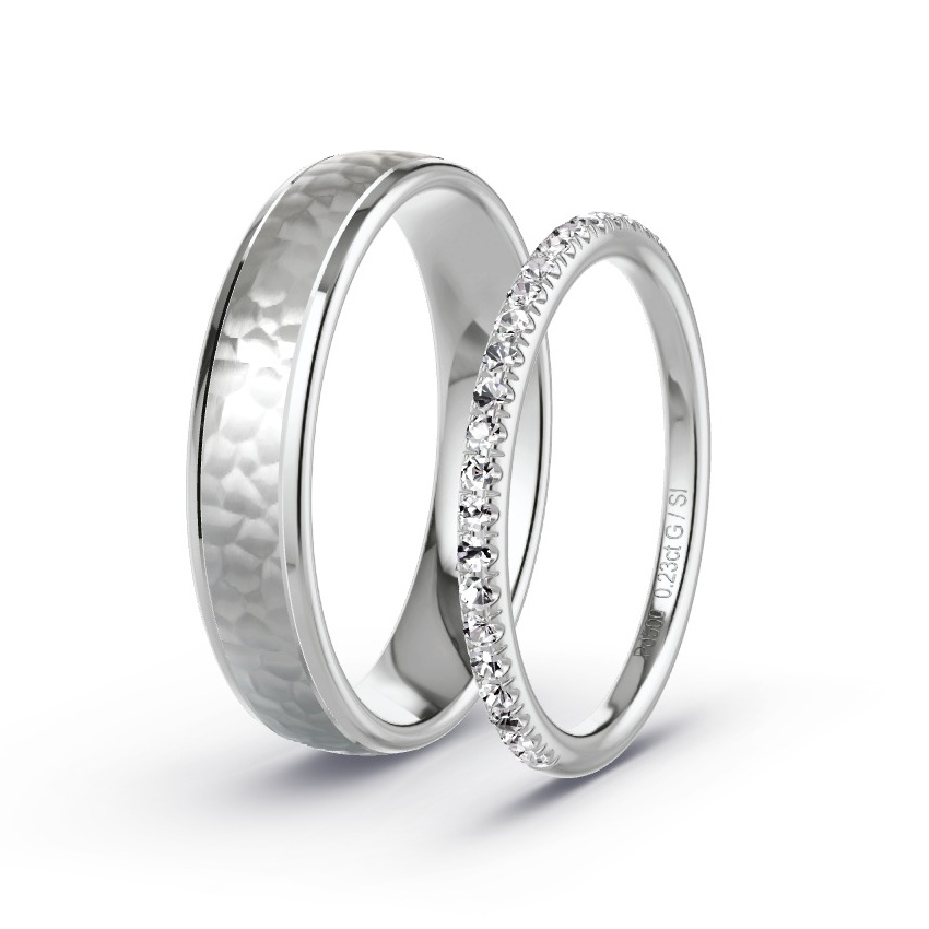 Alianzas Paladio - 0.23 kt Diamantes - Modelo N°1044 Alianzas Paladio - 0.23 kt Diamantes - Modelo N°1044