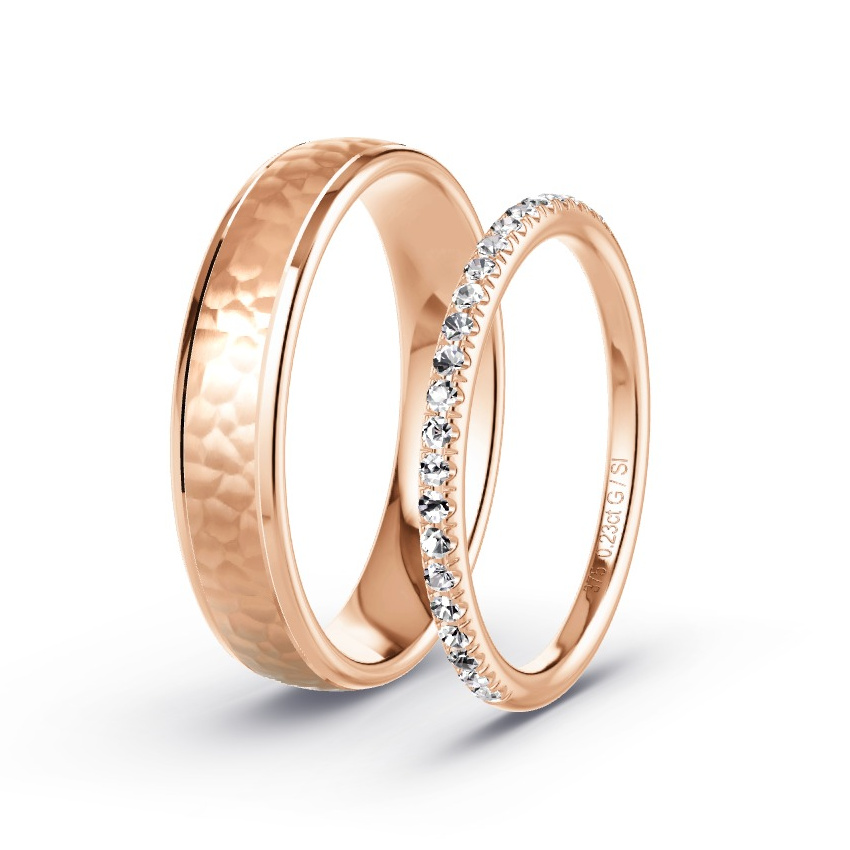 Alianzas Oro rosa - 0.23 kt Diamantes - Modelo N°1044 Alianzas Oro rosa - 0.23 kt Diamantes - Modelo N°1044
