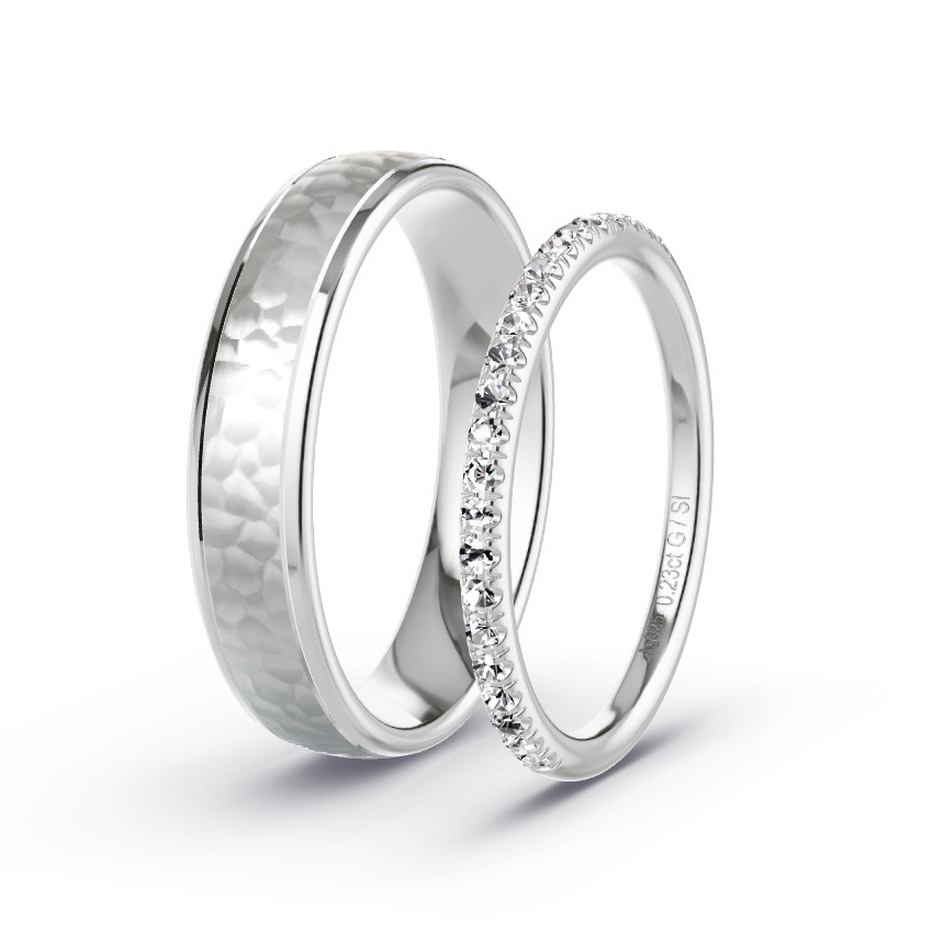 Alianzas Plata - 0.23 kt Diamantes - Modelo N°1044 Alianzas Plata - 0.23 kt Diamantes - Modelo N°1044