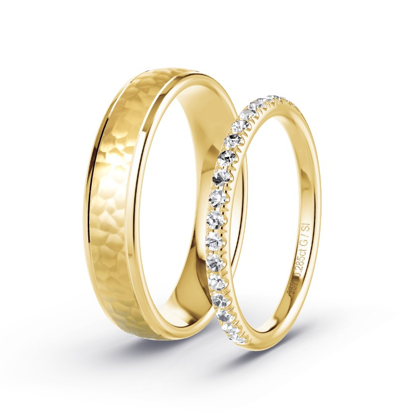 Alianzas Oro amarillo - 0.285 kt Diamantes - Modelo N°1045 Alianzas Oro amarillo - 0.285 kt Diamantes - Modelo N°1045