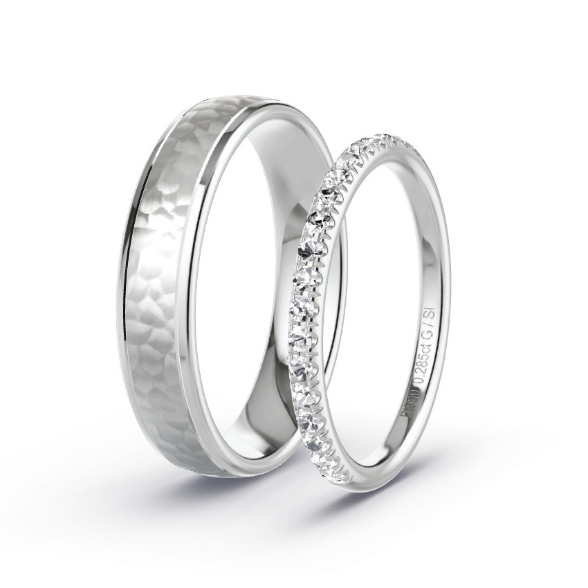 Alianzas Platino - 0.285 kt Diamantes - Modelo N°1045 Alianzas Platino - 0.285 kt Diamantes - Modelo N°1045