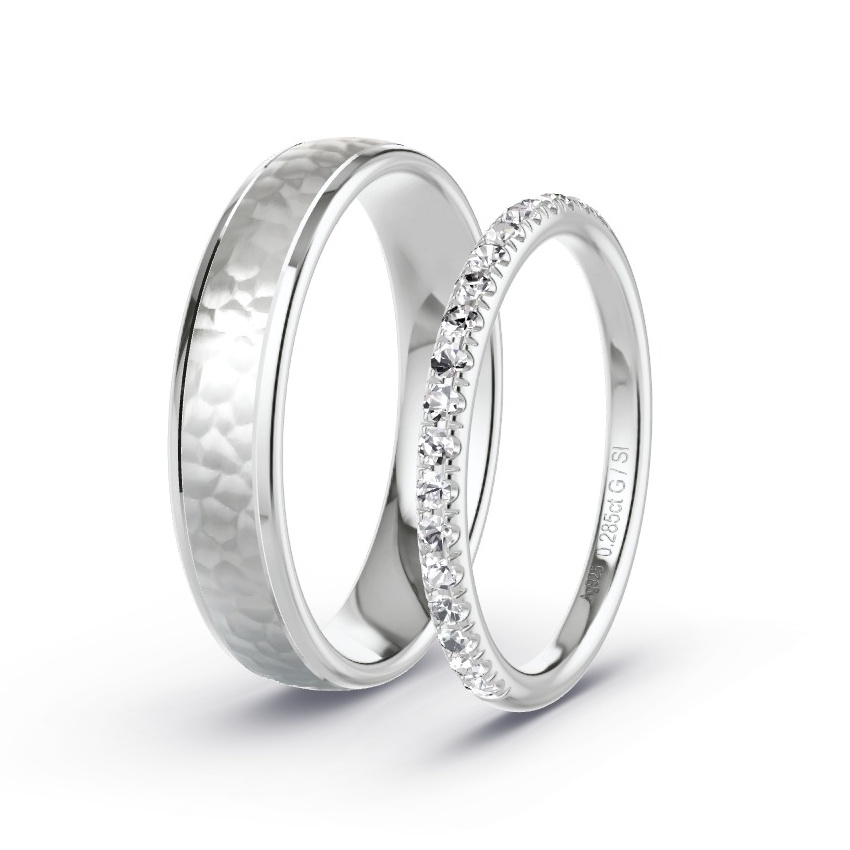 Alianzas Plata - 0.285 kt Diamantes - Modelo N°1045 Alianzas Plata - 0.285 kt Diamantes - Modelo N°1045