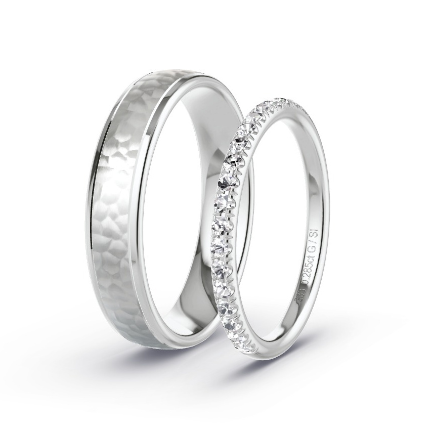 Alianzas Oro blanco - 0.285 kt Diamantes - Modelo N°1045 Alianzas Oro blanco - 0.285 kt Diamantes - Modelo N°1045