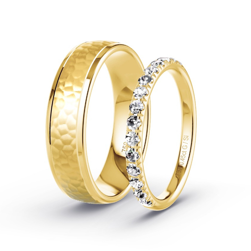 Alianzas Oro amarillo - 0.45 kt Diamantes - Modelo N°1046 Alianzas Oro amarillo - 0.45 kt Diamantes - Modelo N°1046