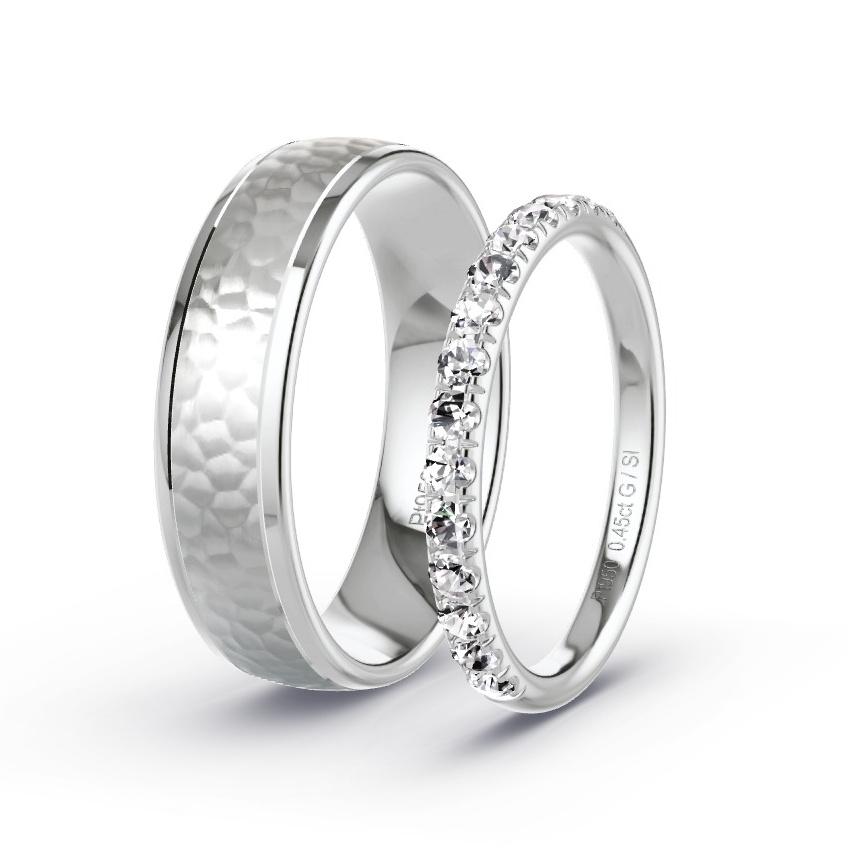 Alianzas Platino - 0.45 kt Diamantes - Modelo N°1046 Alianzas Platino - 0.45 kt Diamantes - Modelo N°1046