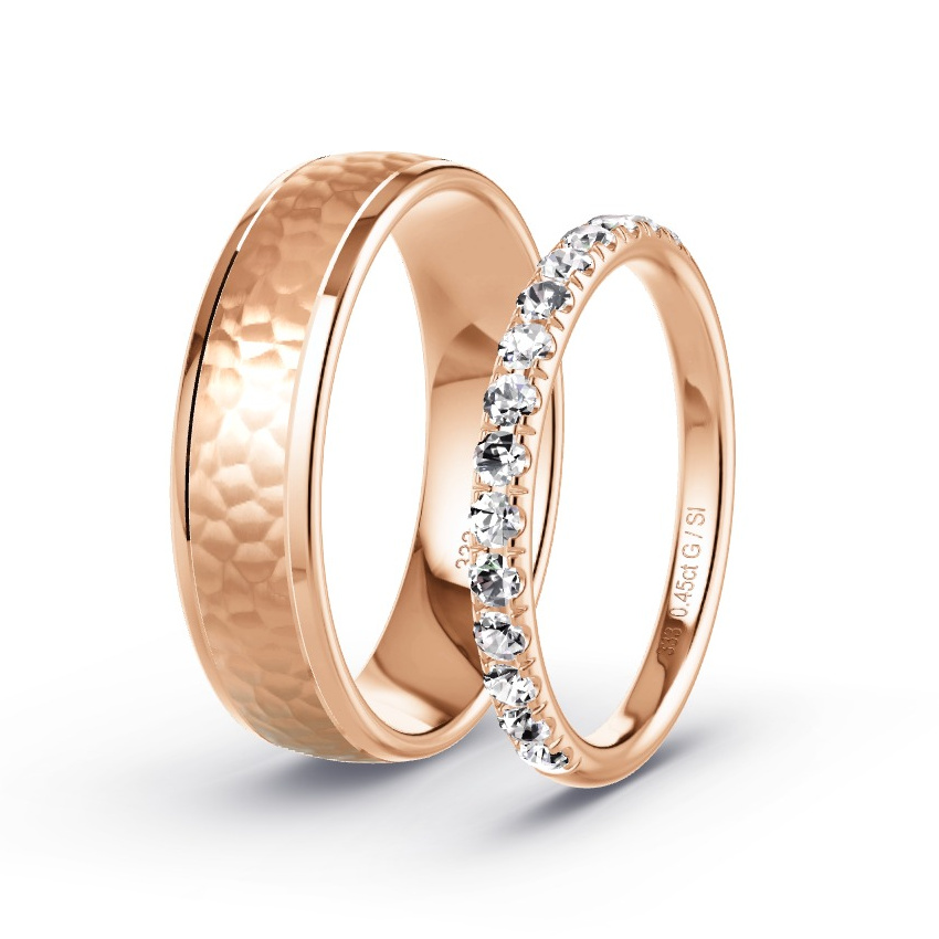 Alianzas Oro rojo - 0.45 kt Diamantes - Modelo N°1046 Alianzas Oro rojo - 0.45 kt Diamantes - Modelo N°1046