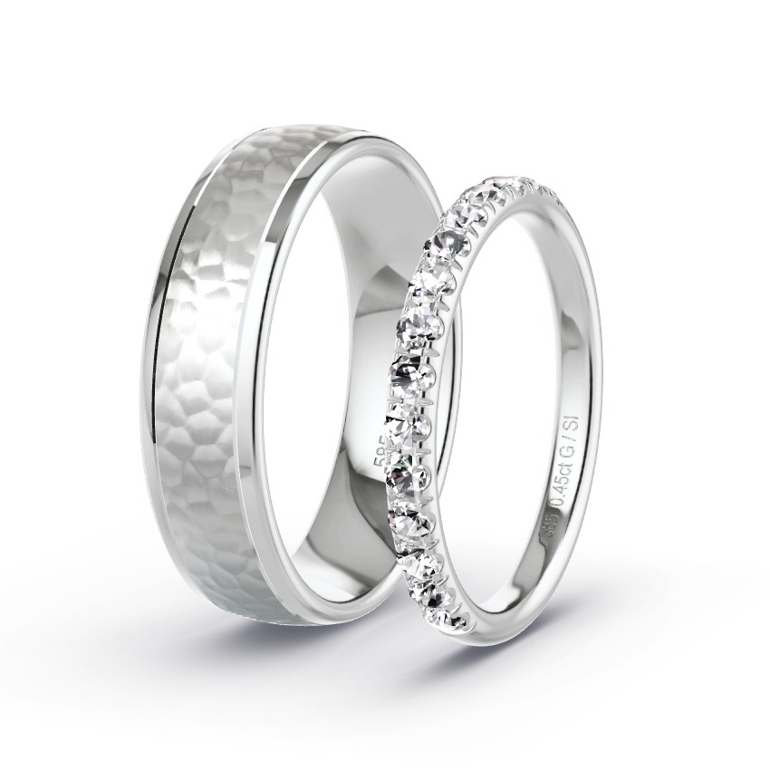 Alianzas Oro blanco - 0.45 kt Diamantes - Modelo N°1046 Alianzas Oro blanco - 0.45 kt Diamantes - Modelo N°1046