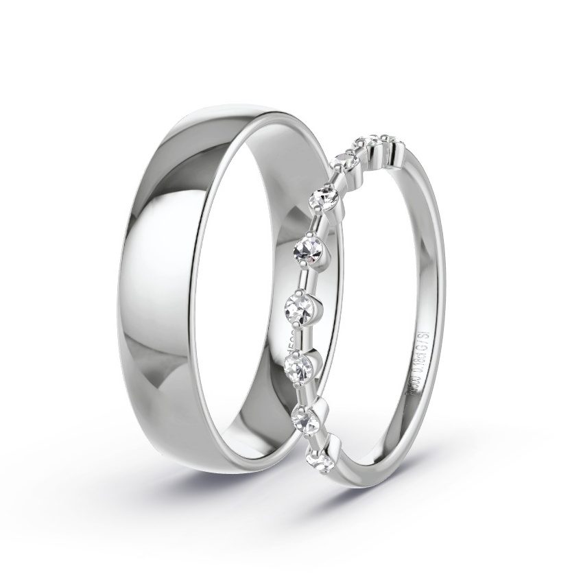 Alianzas Paladio - 0.18 kt Diamantes - Modelo N°1047 Alianzas Paladio - 0.18 kt Diamantes - Modelo N°1047