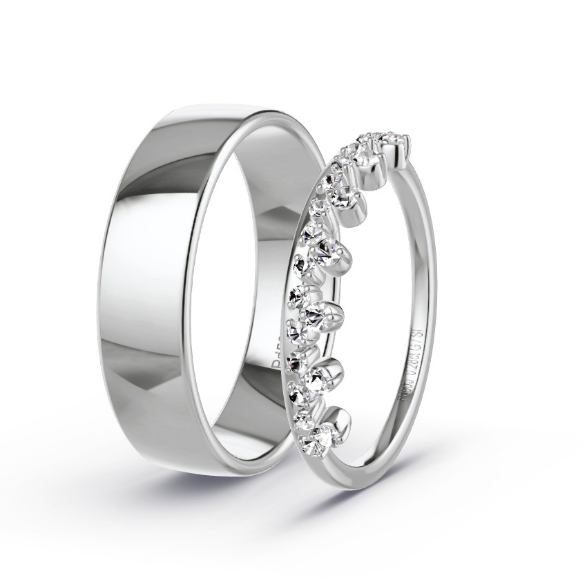 Alianzas Paladio - 0.28 kt Diamantes - Modelo N°1048 Alianzas Paladio - 0.28 kt Diamantes - Modelo N°1048