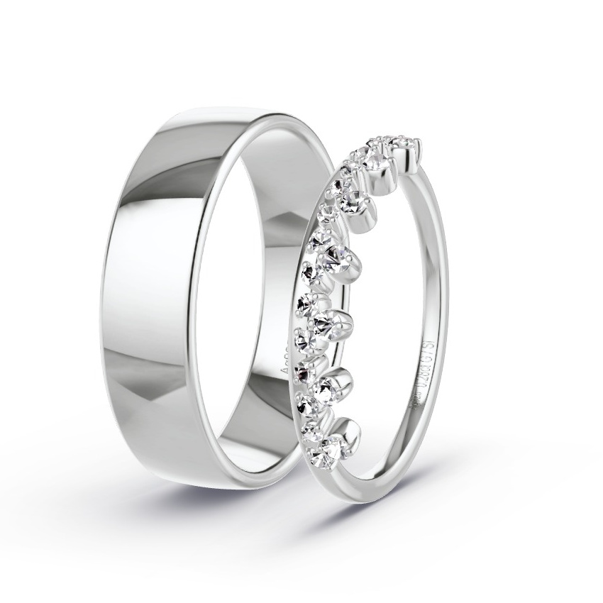 Alianzas Plata - 0.28 kt Diamantes - Modelo N°1048 Alianzas Plata - 0.28 kt Diamantes - Modelo N°1048