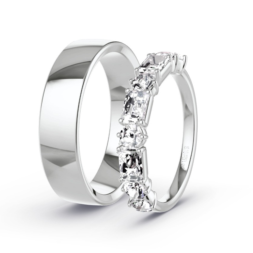 Alianzas Plata - 1.62 kt Diamantes - Modelo N°1049 Alianzas Plata - 1.62 kt Diamantes - Modelo N°1049