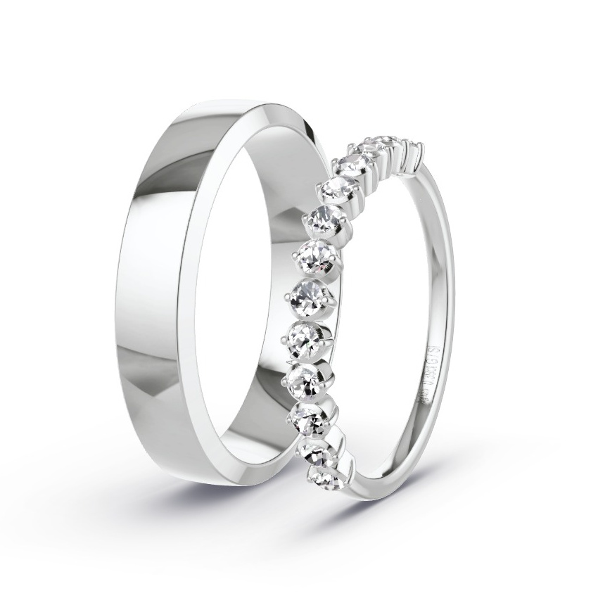 Alianzas Plata - 0.39 kt Diamantes - Modelo N°1050 Alianzas Plata - 0.39 kt Diamantes - Modelo N°1050