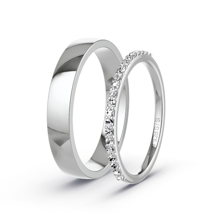 Alianzas Paladio - 0.20 kt Diamantes - Modelo N°1051 Alianzas Paladio - 0.20 kt Diamantes - Modelo N°1051
