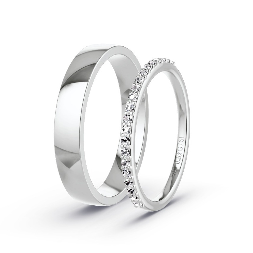 Alianzas Plata - 0.20 kt Diamantes - Modelo N°1051 Alianzas Plata - 0.20 kt Diamantes - Modelo N°1051