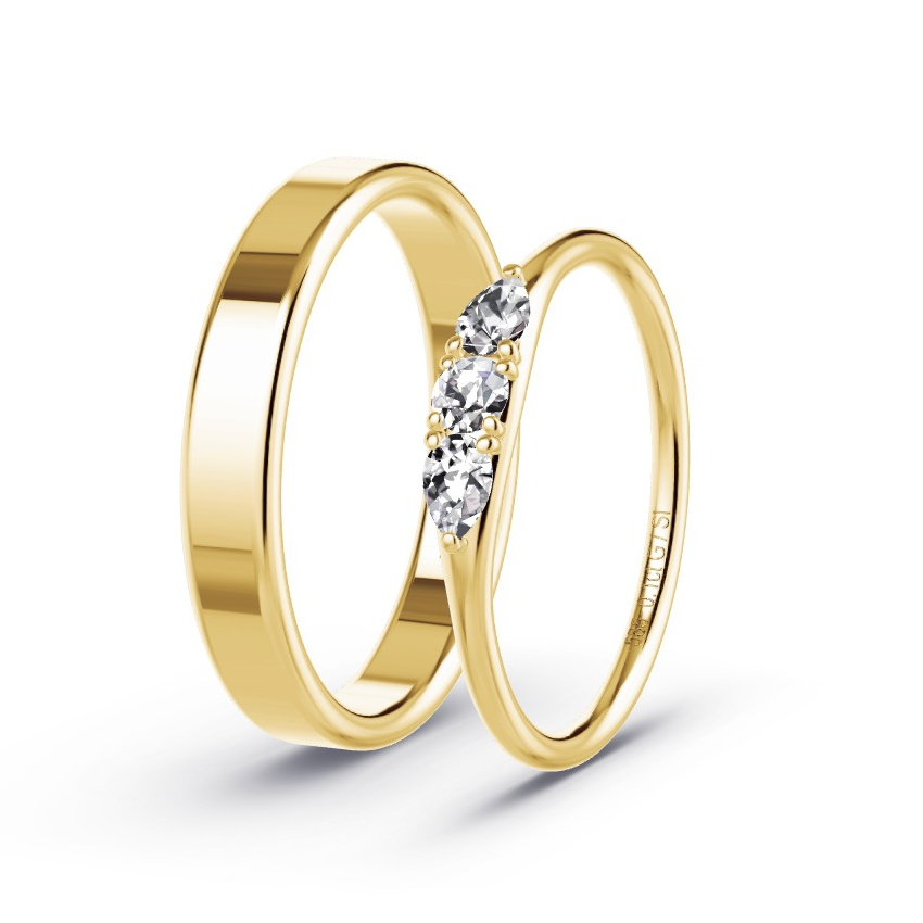 Alianzas Oro amarillo - 0.10 kt Diamantes - Modelo N°1052 Alianzas Oro amarillo - 0.10 kt Diamantes - Modelo N°1052