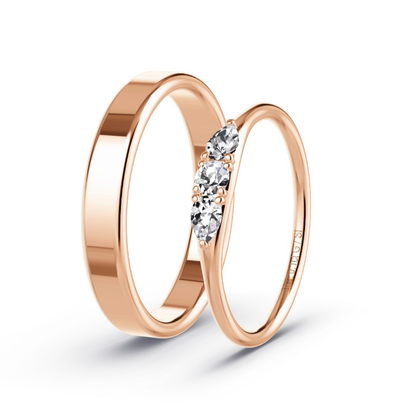 Alianzas Oro rosa - 0.10 kt Diamantes - Modelo N°1052 Alianzas Oro rosa - 0.10 kt Diamantes - Modelo N°1052