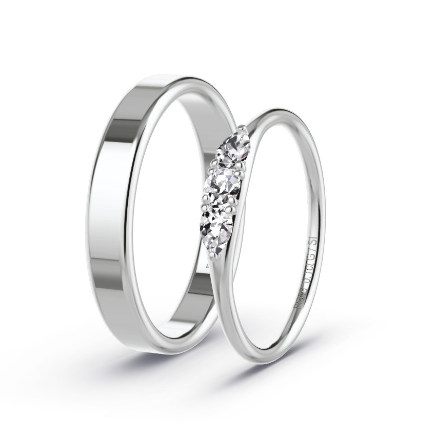 Alianzas Platino - 0.10 kt Diamantes - Modelo N°1052 Alianzas Platino - 0.10 kt Diamantes - Modelo N°1052