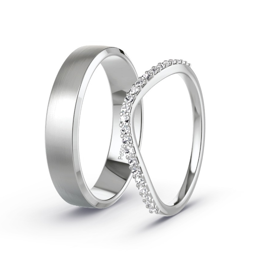 Alianzas Paladio - 0.23 kt Diamantes - Modelo N°1053 Alianzas Paladio - 0.23 kt Diamantes - Modelo N°1053
