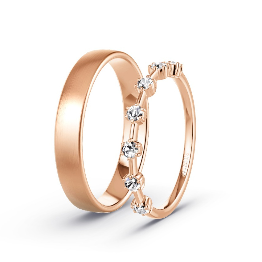 Alianzas Oro rosa - 0.28 kt Diamantes - Modelo N°1054 Alianzas Oro rosa - 0.28 kt Diamantes - Modelo N°1054
