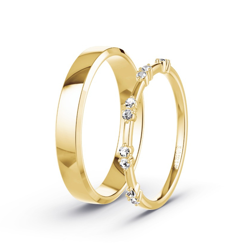 Alianzas Oro amarillo - 0.15 kt Diamantes - Modelo N°1055 Alianzas Oro amarillo - 0.15 kt Diamantes - Modelo N°1055