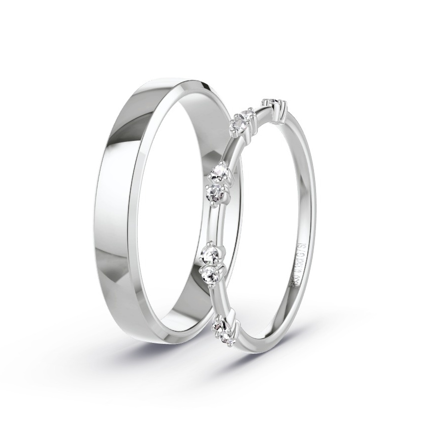 Alianzas Platino - 0.15 kt Diamantes - Modelo N°1055 Alianzas Platino - 0.15 kt Diamantes - Modelo N°1055