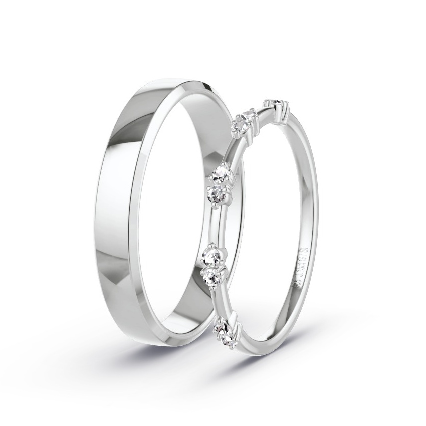 Alianzas Oro blanco - 0.15 kt Diamantes - Modelo N°1055 Alianzas Oro blanco - 0.15 kt Diamantes - Modelo N°1055