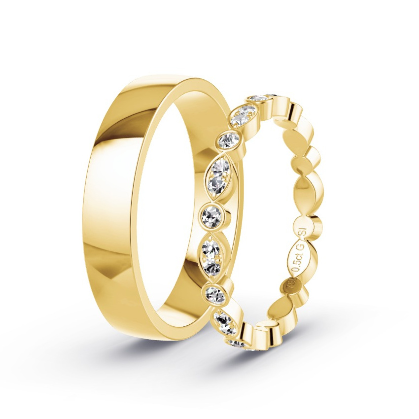 Alianzas Oro amarillo - 0.50 kt Diamantes - Modelo N°1056 Alianzas Oro amarillo - 0.50 kt Diamantes - Modelo N°1056