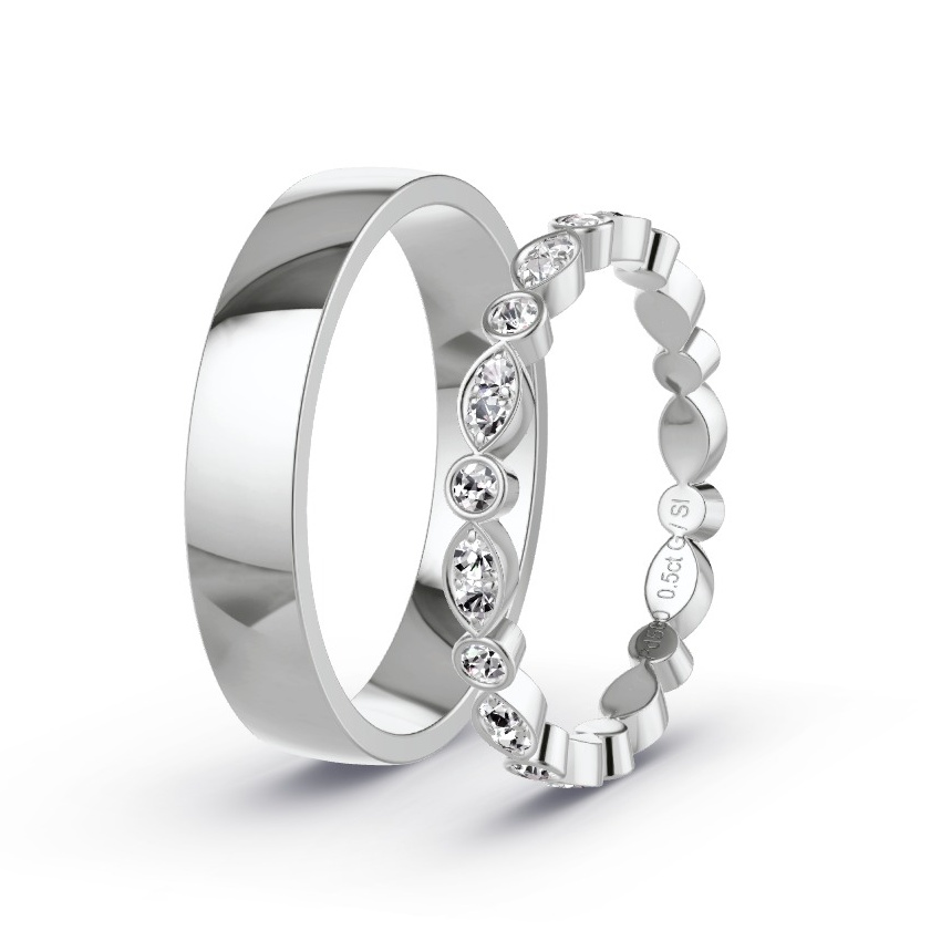 Alianzas Paladio - 0.50 kt Diamantes - Modelo N°1056 Alianzas Paladio - 0.50 kt Diamantes - Modelo N°1056