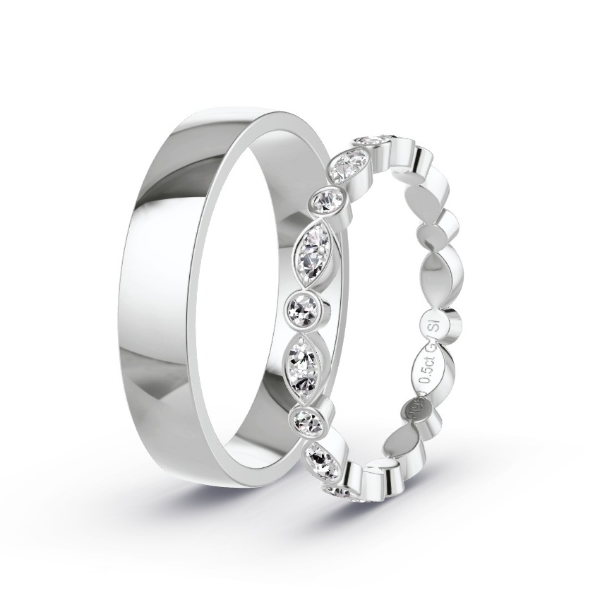 Alianzas Platino - 0.50 kt Diamantes - Modelo N°1056 Alianzas Platino - 0.50 kt Diamantes - Modelo N°1056