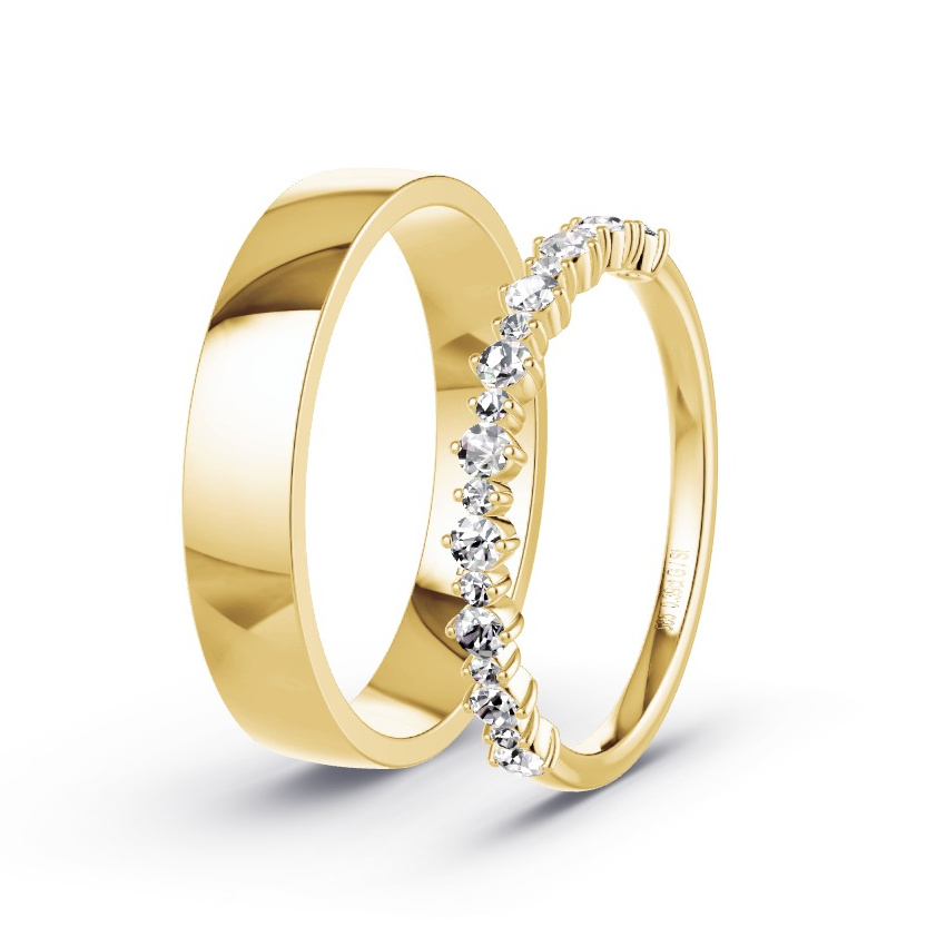 Alianzas Oro amarillo - 0.39 kt Diamantes - Modelo N°1057 Alianzas Oro amarillo - 0.39 kt Diamantes - Modelo N°1057