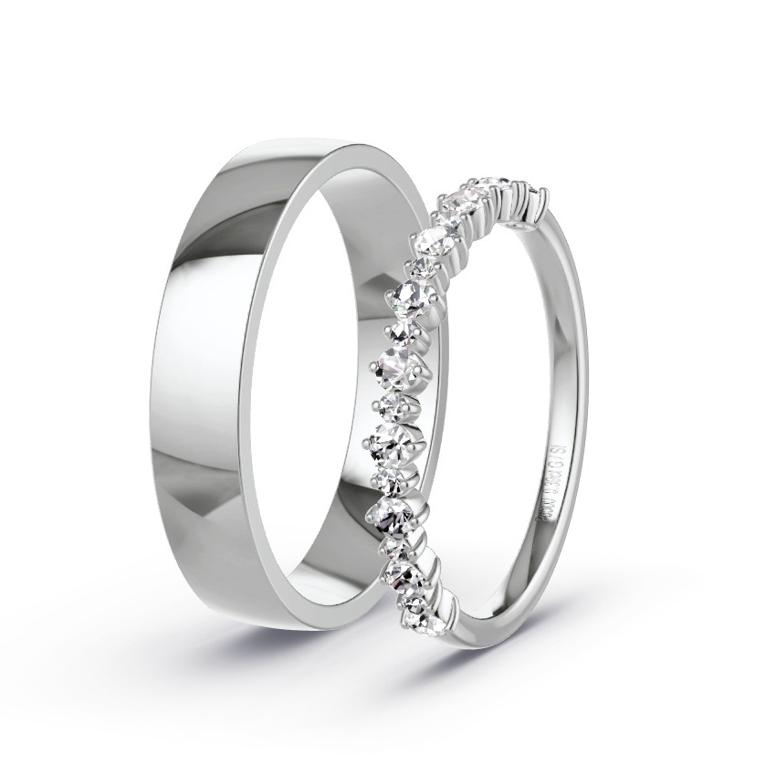 Alianzas Paladio - 0.39 kt Diamantes - Modelo N°1057 Alianzas Paladio - 0.39 kt Diamantes - Modelo N°1057