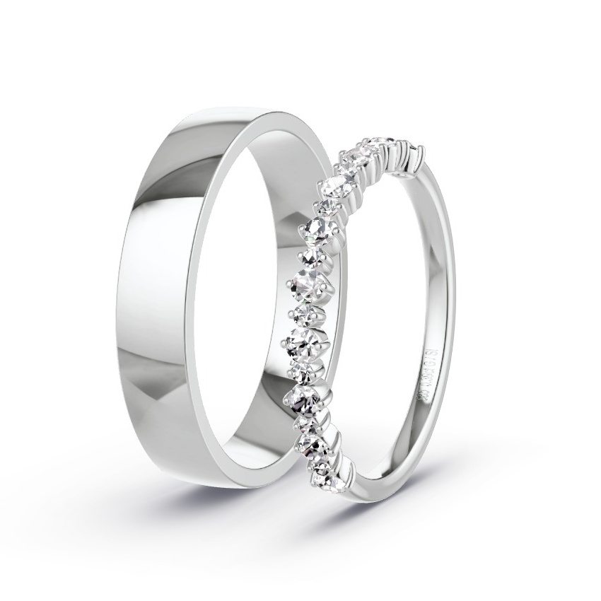 Alianzas Oro blanco - 0.39 kt Diamantes - Modelo N°1057 Alianzas Oro blanco - 0.39 kt Diamantes - Modelo N°1057