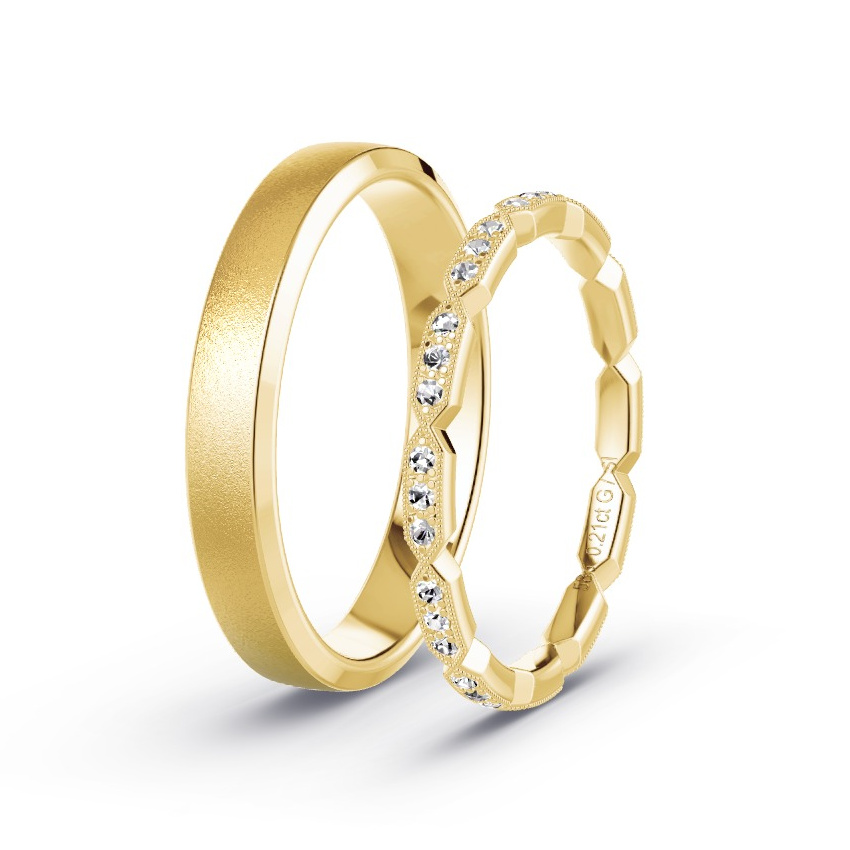 Alianzas Oro amarillo - 0.21 kt Diamantes - Modelo N°1058 Alianzas Oro amarillo - 0.21 kt Diamantes - Modelo N°1058