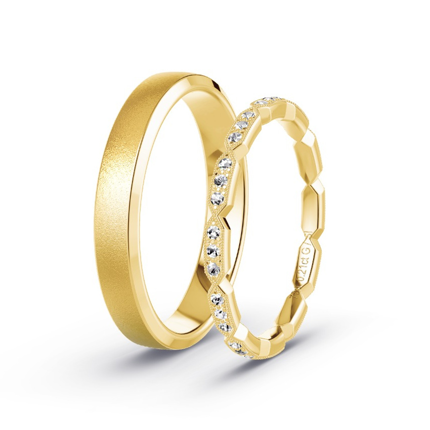 Alianzas Oro amarillo - 0.21 kt Diamantes - Modelo N°1058 Alianzas Oro amarillo - 0.21 kt Diamantes - Modelo N°1058