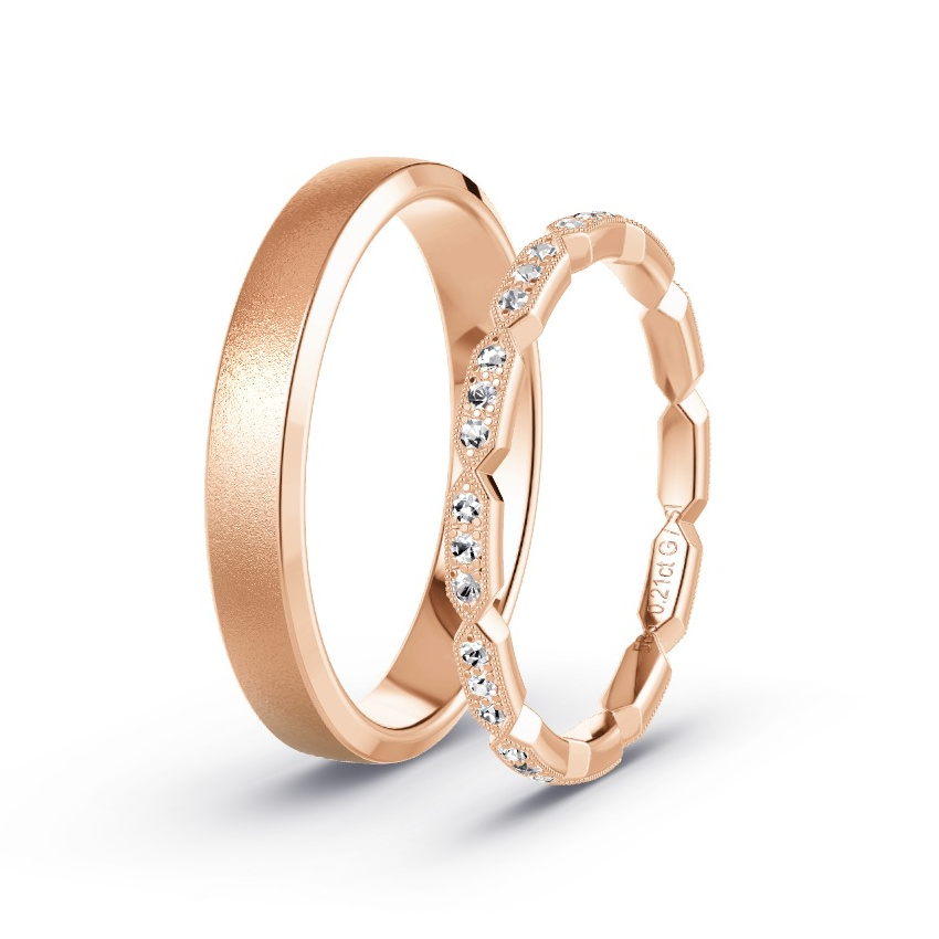 Alianzas Oro rosa - 0.21 kt Diamantes - Modelo N°1058