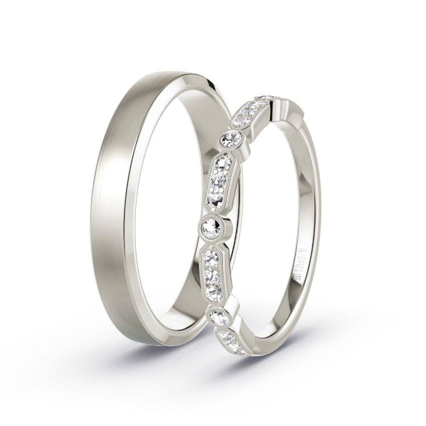 Alianzas Oro gris - 0.21 kt Diamantes - Modelo N°1059
