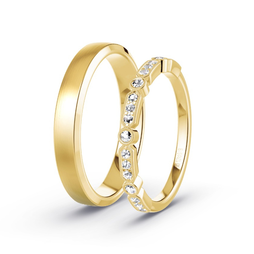 Alianzas Oro amarillo - 0.21 kt Diamantes - Modelo N°1059 Alianzas Oro amarillo - 0.21 kt Diamantes - Modelo N°1059