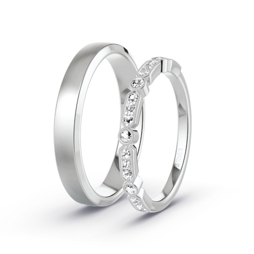 Alianzas Oro blanco - 0.21 kt Diamantes - Modelo N°1059