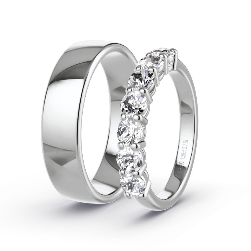 Alianzas Paladio - 1.26 kt Diamantes - Modelo N°1060 Alianzas Paladio - 1.26 kt Diamantes - Modelo N°1060