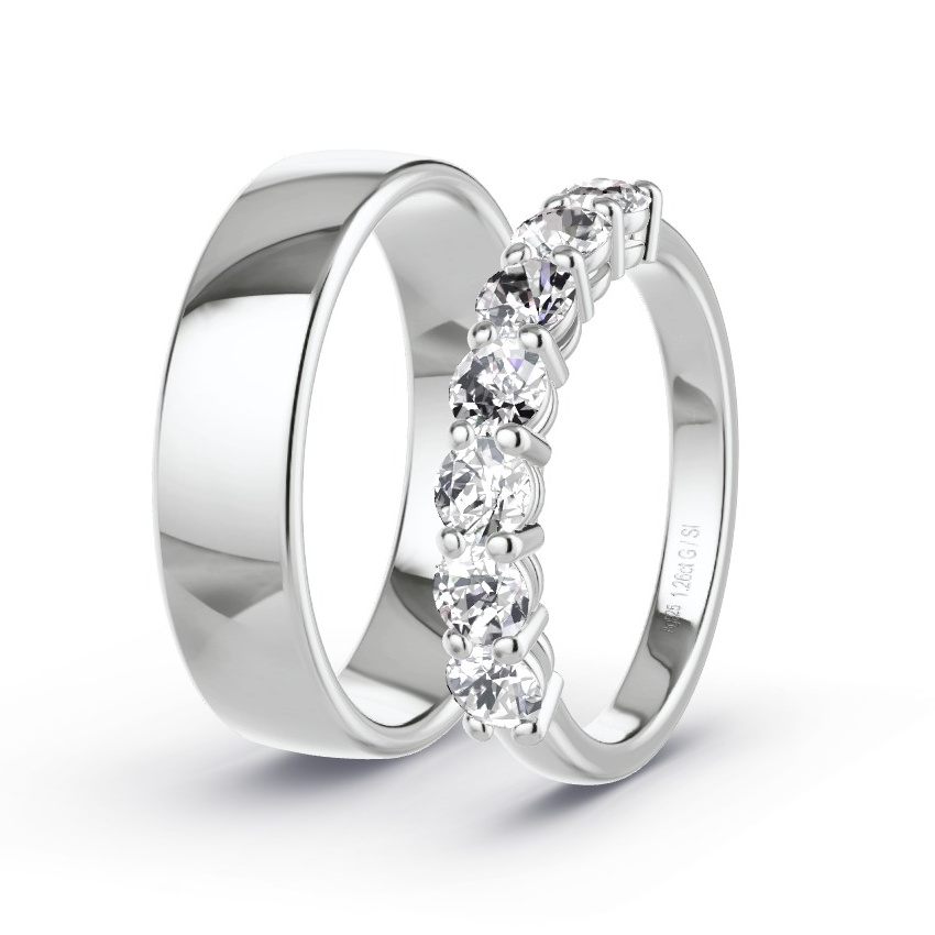 Alianzas Plata - 1.26 kt Diamantes - Modelo N°1060 Alianzas Plata - 1.26 kt Diamantes - Modelo N°1060