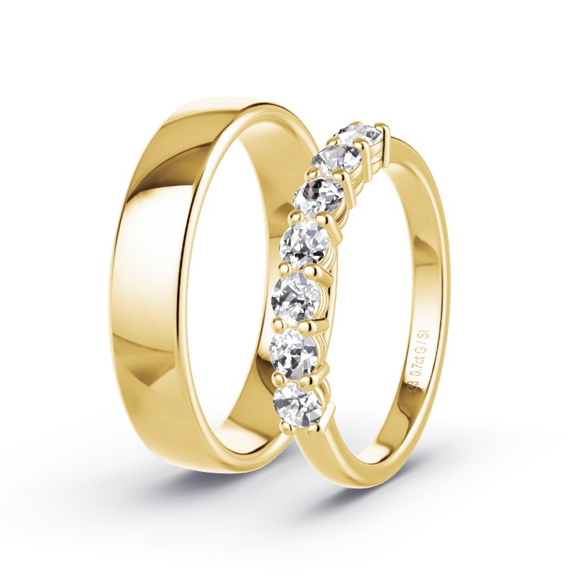 Alianzas Oro amarillo - 0.70 kt Diamantes - Modelo N°1061 Alianzas Oro amarillo - 0.70 kt Diamantes - Modelo N°1061
